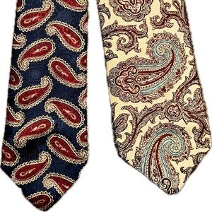 Vintage Polo Ralph Lauren Silk Tie Lot with Paisley Design - 90s, y2k Designer